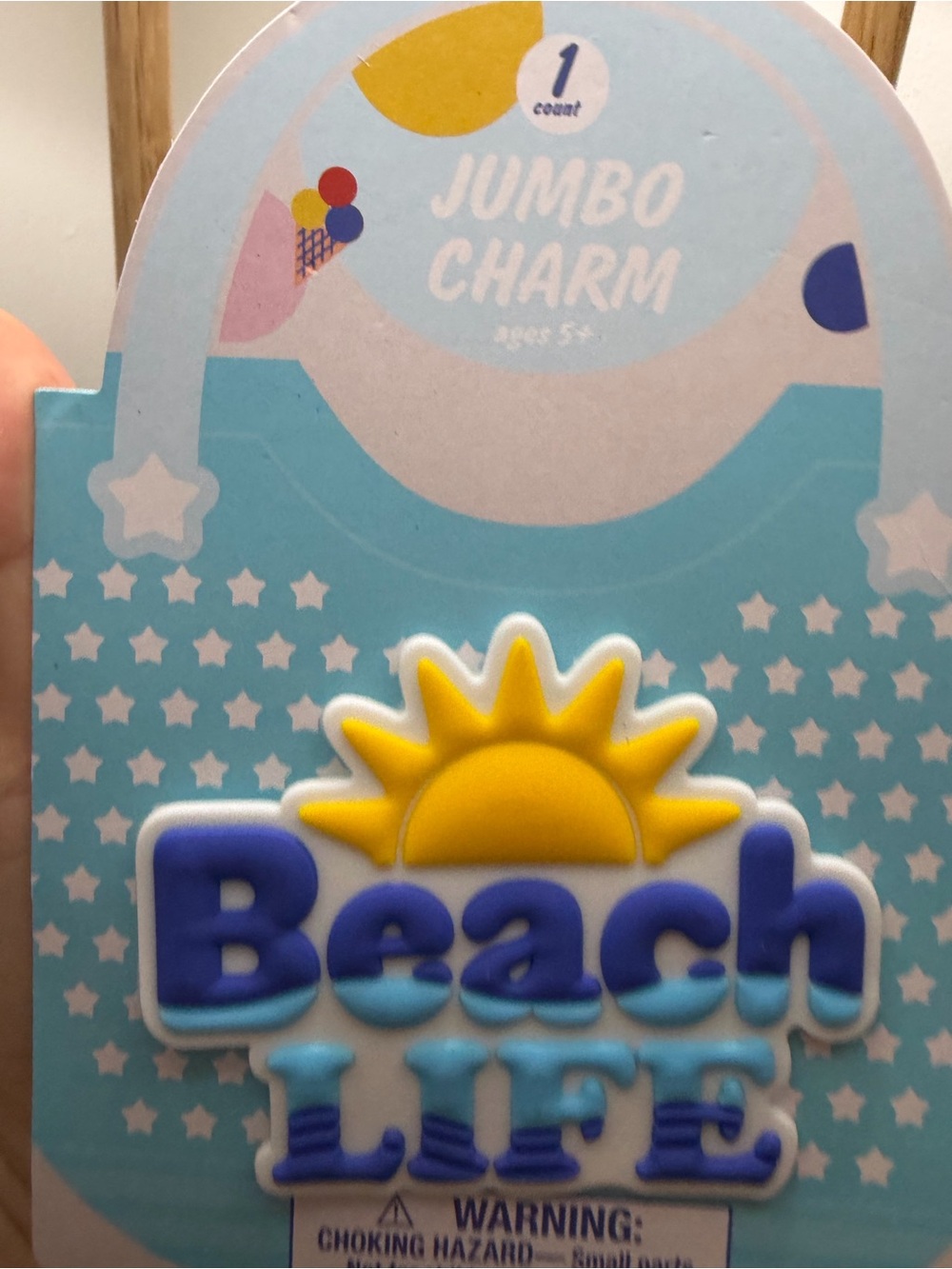 Beach Life Jumbo Charm - Yellow Sun with Blue Letters - Picture 3 of 6